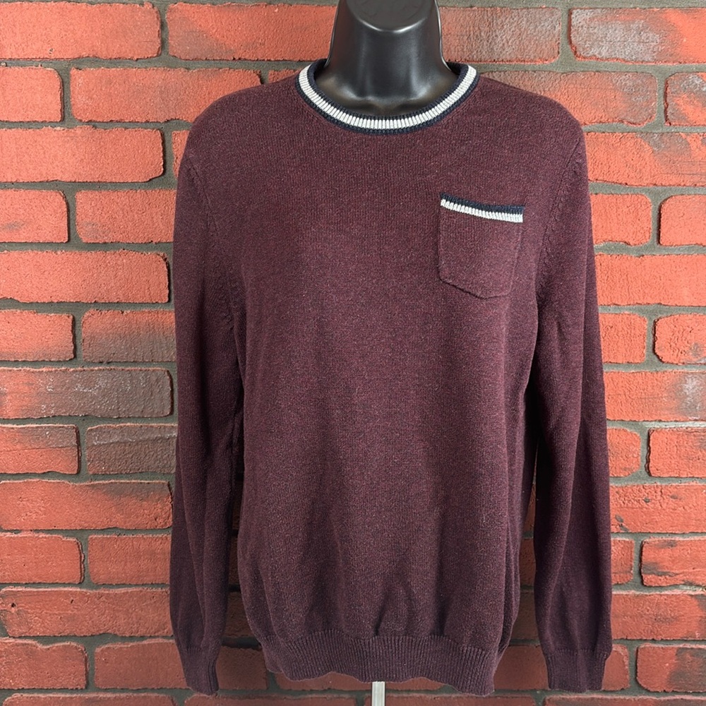 Brooks Brothers Sweater Mens Large Maroon Wool Fleece‎